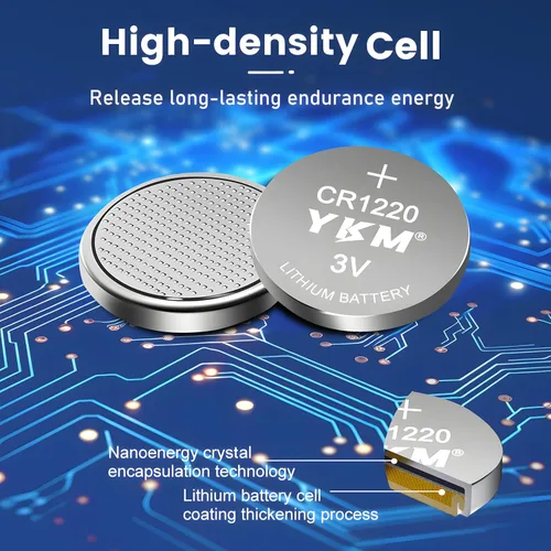 Vista 7 de 5 Pack CR1220 3V Lithium Coin Batteries Long-Lasting Button Cell