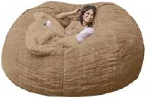 Vista 16 de DIOB Funda redonda para silla de puf, para adultos, adolescentes (relleno no incluido), silla de sofá gigante suave, cómoda silla de descanso