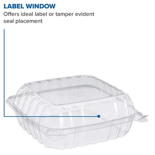 Vista 4 de Dart C90PST1 ClearSeal Contenedores de plástico con bisagras, transparentes, 8.2 x 8.3 x 3 pulgadas, caja de 250