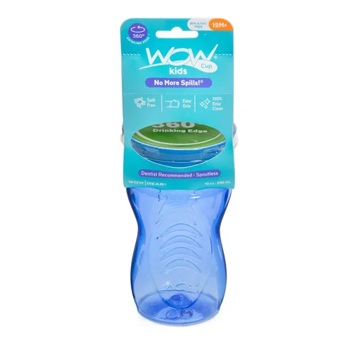 Vista 4 de Wow Cup for Kids 360 - Vaso para sorber, color azul, 10 oz (10.0 fl oz)