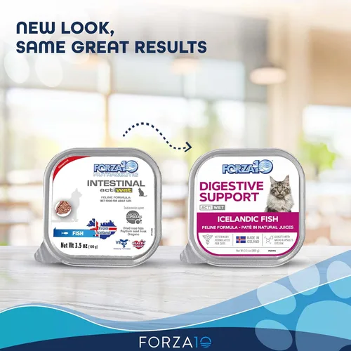 Vista 2 de Forza10 Alimento húmedo para gatos, sabor a pescado y salmón, alimento húmedo para gatos adultos con problemas gastrointestinales y digestivos