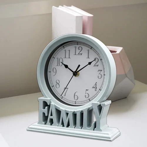 Vista 3 de Reloj de mesa de 6.5 pulgadas, estilo vintage, sin tictac, con repisa, funciona con pilas, con movimiento de cuarzo, vidrio HD para niños Cottage