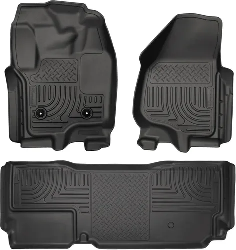 Vista 14 de Husky Liners Tapetes Weatherbeater Compatible con Ford F-250/F-350 doble cabina SOLO 2011-2016 Fila 2, 1 pieza, negro - 19701