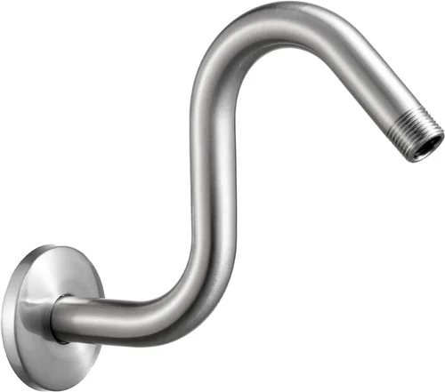 Vista 14 de Brazo de extensión de cabezal de ducha OFFO de 6 pulgadas, brazo de ducha en forma de "S" de cuello de ganso de alto rendimiento con brida en oro