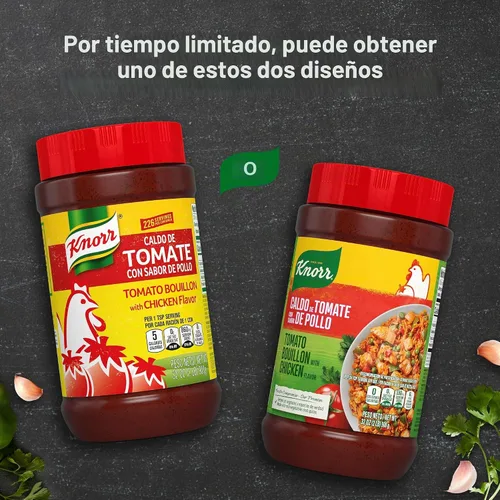 Vista 5 de Knorr Caldo granulado para salsas, sopas y guisos Tomate y Pollo Sin grasa y sin colesterol 32 oz
