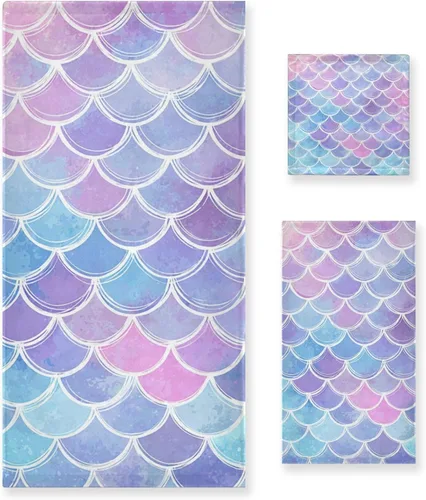 Vista 10 de Pfrewn Juego de 3 toallas de baño de Navidad con flamenco tropical, palmera y cangrejo, toallas de baño, suaves y absorbentes, toallas de mano