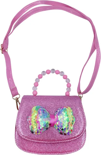 Vista 4 de JASASCCEL Bolso cruzado de sirena con lentejuelas y purpurina para niñas pequeñas, bolso de hombro con diseño de estrella de mar brillante y parte