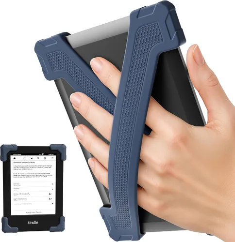 Vista 10 de ELETIUO Correa de mano para Kindle/Kobo/Kindle/E-Readers de 6 pulgadas, Paperwhite 7-10 Gen, paquete de 2 agarraderas ergonómicas de silicona Negro