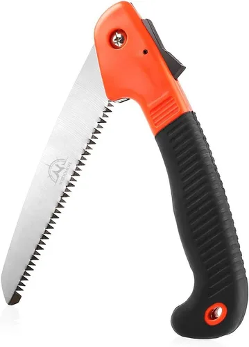Vista 7 de Sierra de poda plegable, sierra de mano afilada de 7"/180mm con bloqueo seguro premium, mango ergonómico y cómodo, podador compacto y resistente