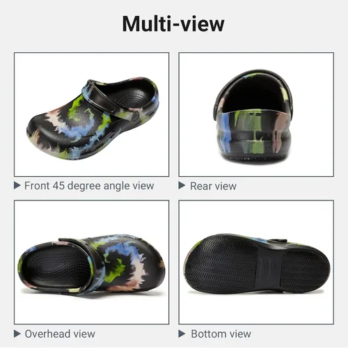 Vista 5 de Zapatos de chef antideslizantes para hombre, zuecos de trabajo de enfermería impermeables para cocina, zapatos para trabajar en restaurante de hombre