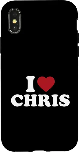 Vista 5 de Funda con corazón rojo para iPhone 16 I Love Chris, I Heart Chris