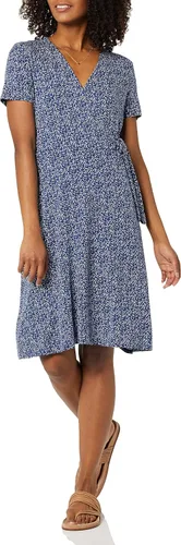 Vista 4 de Tienda Essentials - Vestido de manga casquillo para mujer, estilo cruzado falso