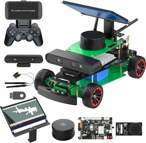 Vista 10 de Yahboom ROS2 Python Programación Robot Car con Jetson Nano Robot AI Voice Module, pantalla de 7 pulgadas, compatible con navegación SLAM Mapping Ult