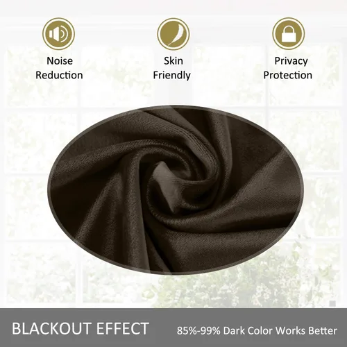 Vista 83 de cololeaf Panel de cortinas opacas de terciopelo con forro para cine en casa, cortina de ganchos planos para barra transversal o pista, 100 pulgadas