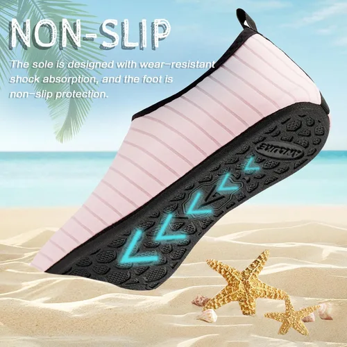 Vista 2 de ANLUKE - Zapatos de agua de secado rápido para mujeres y hombres, estilo calcetines, sensación de pies descalzos, ideales para yoga, playa, natación
