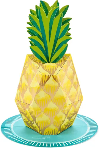 Vista 2 de Hallmark Paper Wonder - Tarjeta de cumpleaños, tarjeta de agradecimiento, tarjeta de motivo, tarjeta para todas las ocasiones (piña)