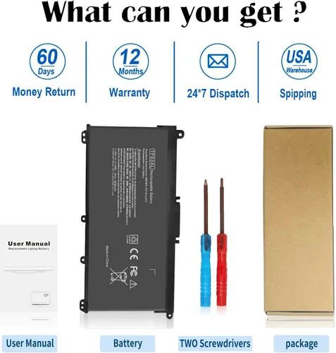 Vista 7 de DMKAOLLK TF03XL 920070-855 Batería para HP Pavilion 15-cc1xx 15-cc5xx 15-cc0xx 15-cc665cl 15-cc563st 15-cc123cl 15-cd0xx 14-bf Pavilion X360 45.9