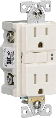 Vista 6 de Eaton GFCI - Receptáculo dúplex resistente a manipulaciones de 15A -125 V con placa de pared de tamaño estándar, almendra clara