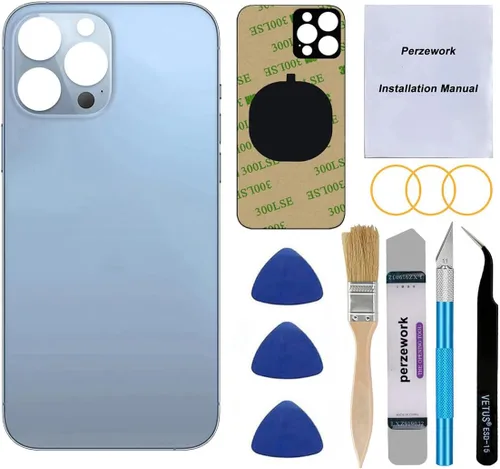 Vista 11 de Repuesto original OEM de cubierta trasera de cristal para iPhone 13 Pro Max de 6.7 pulgadas (Grafito) para todos los operadores con adhesivo