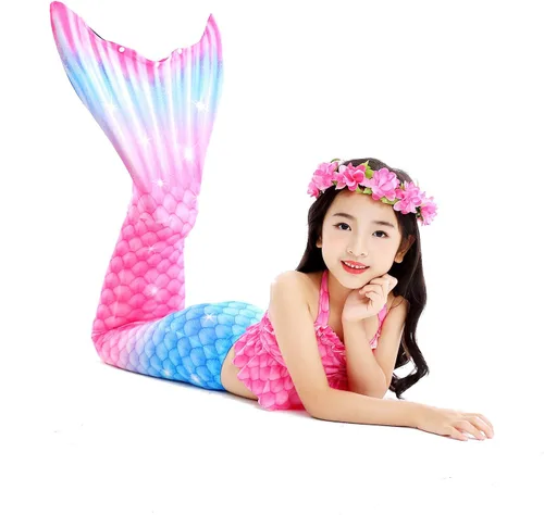 Vista 3 de Colas de sirena para mujer, cola de sirena a juego para niñas