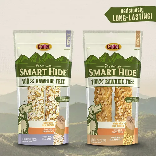 Vista 6 de Cadet Smart Hide - Golosinas para perros sin cuero crudo, con revestimiento de maní, 2