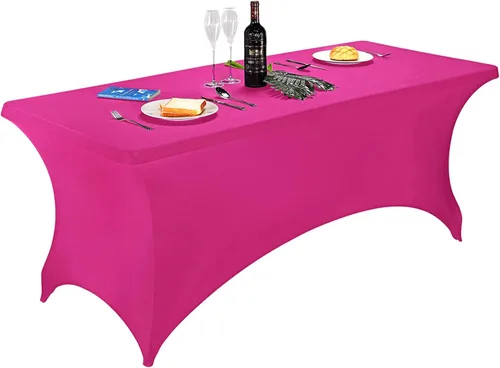 Vista 89 de FORLIFE - Funda de mesa de elastano, mantel ajustado de 4 pies para mesas rectangulares, funda elástica para patio, universal para bodas, banquetes