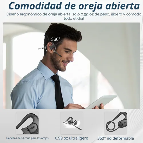 Vista 2 de BANIGIPA - Auriculares Bluetooth con micrófono extraíble