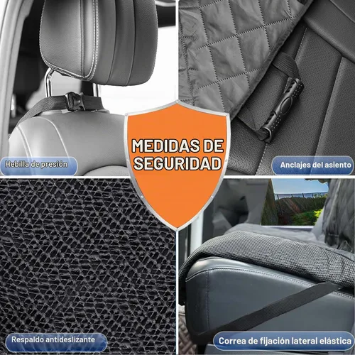 Vista 5 de Funda de asiento de automóvil para perro, funda de asiento trasero, compatible con reposabrazos, 100% impermeable y antideslizante, protector