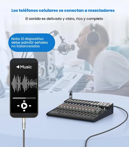 Vista 7 de Tisino - Cable de micrófono desequilibrado de 3,5 mm a XLR macho, adaptador de mini jack de 1/8 pulgadas a XLR - 0,5 m/1,6 pies 1/8 Inch to XLR