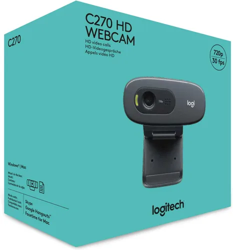 Vista 7 de Logitech C270 - Webcam para computadora de sobremesa o portátil (pantalla panorámica HD 720p, para videollamadas y grabaciones) Auto-Light