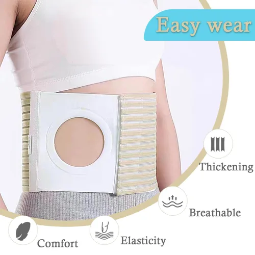 Vista 5 de Cinturón de ostomía para hernia y ostomía, cinturón de soporte abdominal para hombres y mujeres (grande)