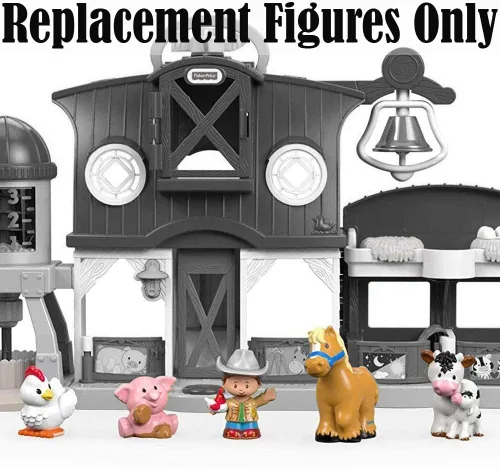 Vista 2 de Piezas de repuesto para Little People Farm - Fisher-Price Animal Friends Farm DWC31 y CHJ51 ~ Figuras de repuesto ~ Vaca con ternero, cerdo