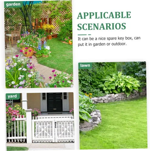 Vista 9 de Faux Rock Key Hider - Funda de almacenamiento para llaves de jardín, figura de roca falsa para exteriores