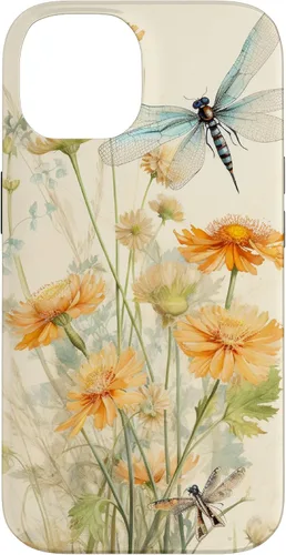 Vista 4 de Cute Vintage Illustration Daisy Flowers Dandelion Dragonfly Case for iPhone 17