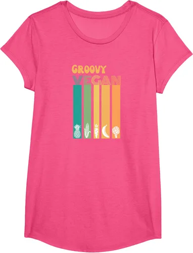 Vista 19 de Groovy Vegan Retro Vintage Cool Veggies 70 80 Flower Power Camiseta, Negro