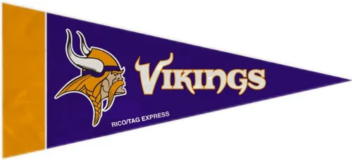 Vista 4 de Rico Industries NFL Minnesota Vikings - Juego de decoración clásica de 8 piezas, 4 x 9 pulgadas, mini banderines