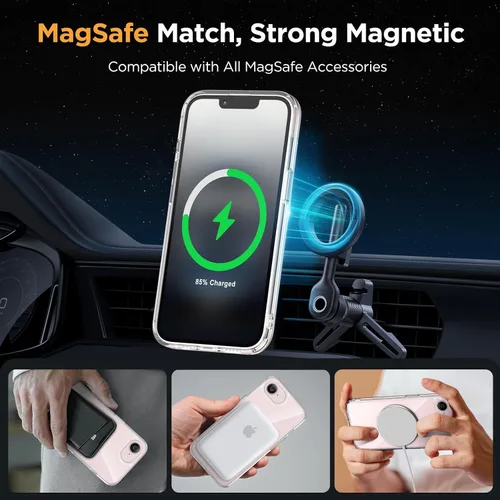 Vista 3 de Miracase Funda para iPhone 16e para MagSafe [con 2 protectores de pantalla] [protección superior de grado militar] antihuellas, translúcida mate a