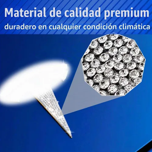 Vista 2 de Emblemas con Logo de Diamantes de Imitación Brillantes para Tesla Model 3 2017-2023, 4 Piezas Calcomanías de Emblemas para Maletero Delantero Plata_3