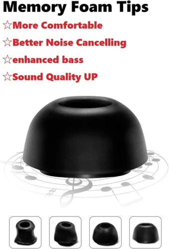 Vista 3 de JNSA Puntas de espuma viscoelástica prémium compatibles con AirPods Pro de 2ª generación y 1ª generación, sin dolor de silicona para las orejas.