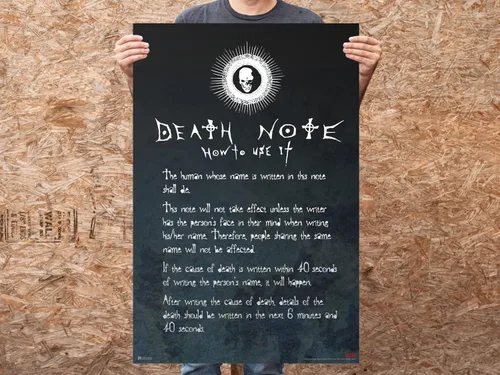 Vista 4 de Póster de Death Note de anime, pósteres de Deathnote de la serie Manga, póster genial para pared, 12 x 18 pulgadas