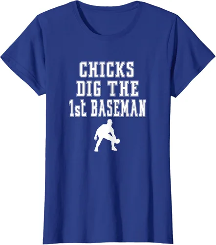 Vista 7 de Chicks Dig First Baseman - Camiseta de primera base Beisbol Player, Negro