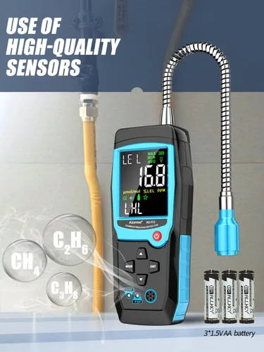 Vista 5 de Detector de gas natural con pantalla de concentración de gas que localiza la fuente de fugas de propano, gas natural y gas combustible para el hogar