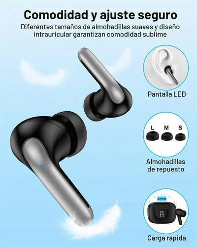 Vista 5 de Auriculares inalámbricos Samsung para Samsung Galaxy A17 A16 S26 Ultra S26+ S25, auriculares intrauditivos Bluetooth para iPhone17 Pro Max