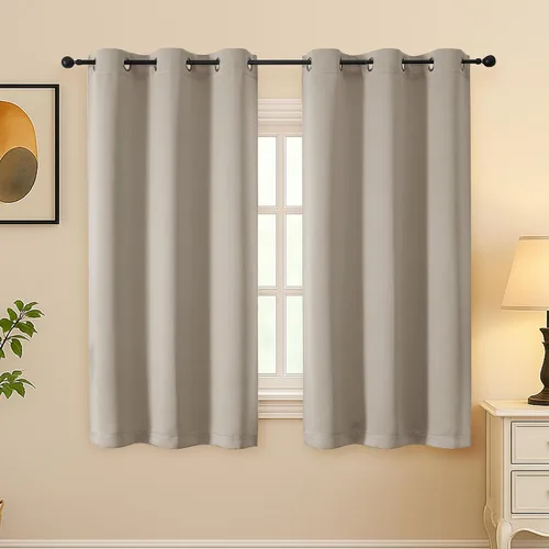 Vista 266 de Simplebrand Juego de 2 paneles de cenefa aguamarina para ventana de cocina de 14 pulgadas de largo, cortinas de oscurecimiento de habitación