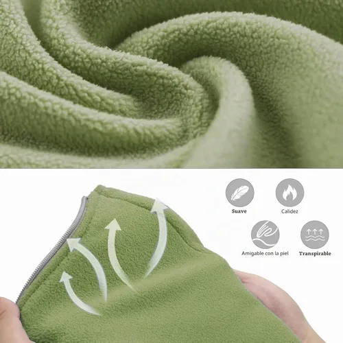 Vista 2 de Forro polar para saco de dormir, 75 pulgadas de largo con cremallera de microfibra de forro polar de viaje, saco de dormir individual, manta
