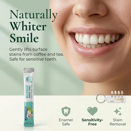Vista 6 de Enjuague bucal con aceite de coco, esenciales de viaje portátiles, aceite de tracción natural para dientes y encías, paquetes de uso único