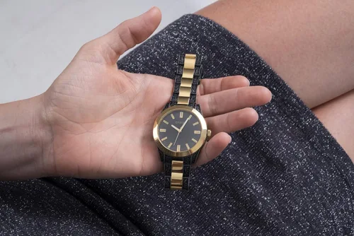 Vista 8 de GUESS Reloj clásico de enlace, Negro, dorado (blackGold-Tone), GW0303L1