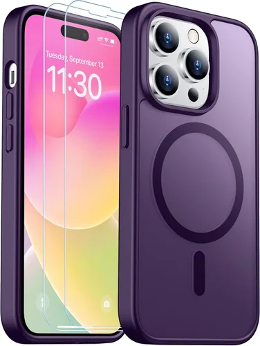 Vista 103 de SPIDERCASE Funda magnética translúcida diseñada para iPhone 11, con 2 protectores de pantalla de vidrio templado, antihuellas, para iPhone 11 de 6.1