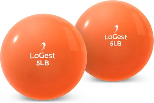 Vista 11 de Logest Par de pelotas de ejercicio de tonificación ponderada, bola medicinal de forma redonda, 1 libra, 2 libras, 3 libras, 4 libras, 5 libras, 6