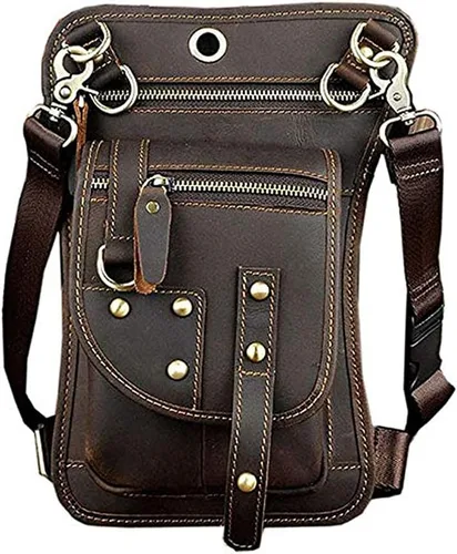 Vista 27 de Riñonera de cuero para hombres y mujeres, cinturón multiusos para motocicleta, bicicleta, deportes al aire libre, táctica, ciclismo, equitación